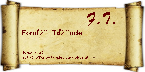 Fonó Tünde névjegykártya