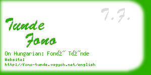 tunde fono business card